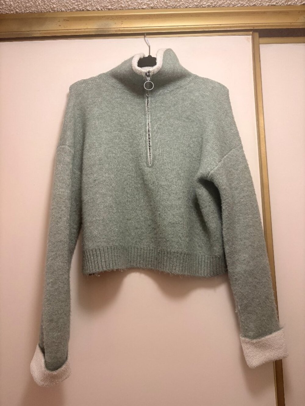 Sage Green 3 Quarter Zip